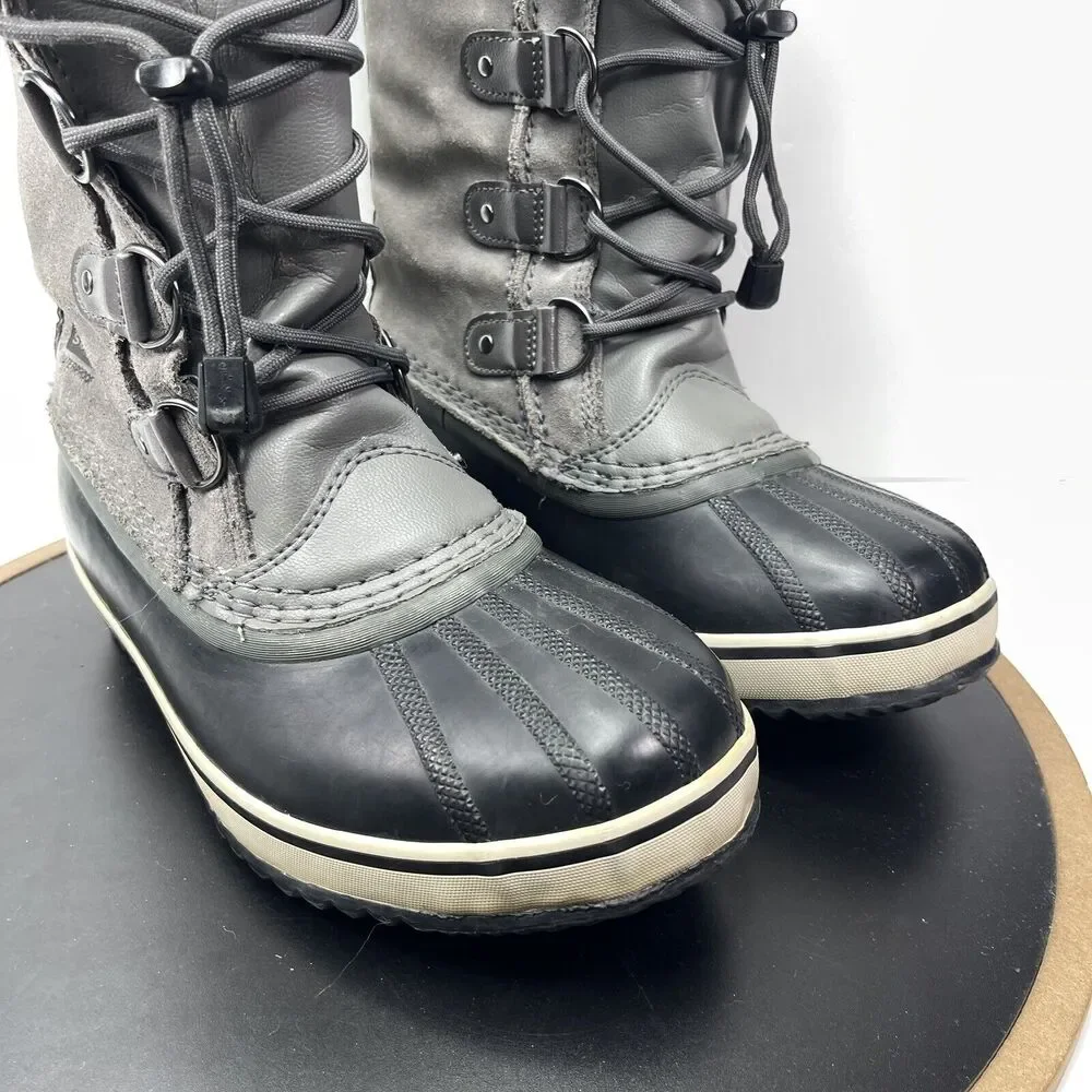 SOREL Joan of Arctic Winter Boots Women Sz 5 Gray Faux‎ Fur Insulated Waterproof
